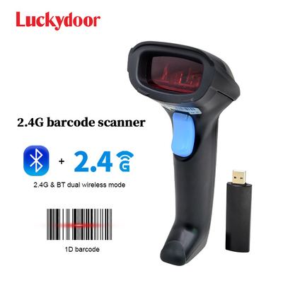 Bluetooth 2.4GHz Wireless Barcode Scanner 3-In-1 Connection 1D Laser Reader