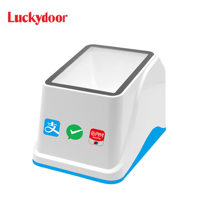 2D Large Scan Window Desktop Payment Box Hands Free Barcode Scanner With Voice Speaker