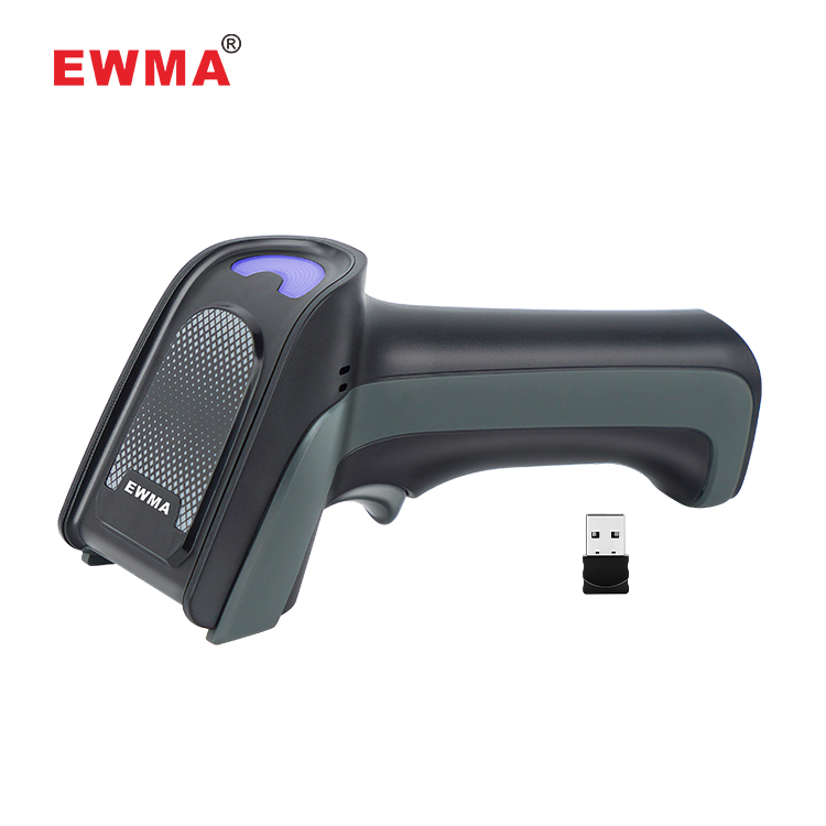 EWMA DS220RB Black Wireless Handheld Barcode Scanner CMOS Sensor Manual/Continuous/Auto-Inductive Scanning for POS Inventory
